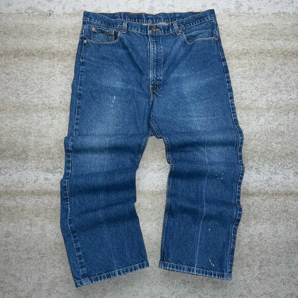 Vintage 80s Levis 517 Jeans 42x30 Bootcut Flared Fit Medium Wash Denim - Picture 2 of 6